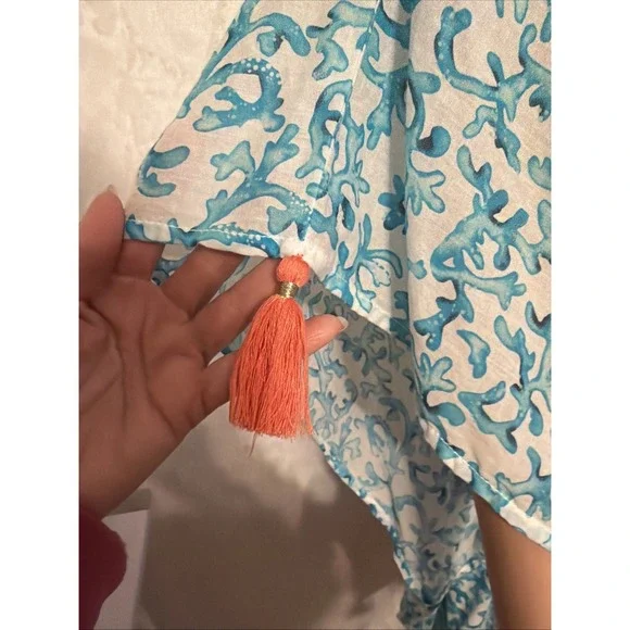 Tommy Bahama Cotton Boho Floral Embroidered Swim Cover-Up Tunic Dress S-M - Picture 3 of 9